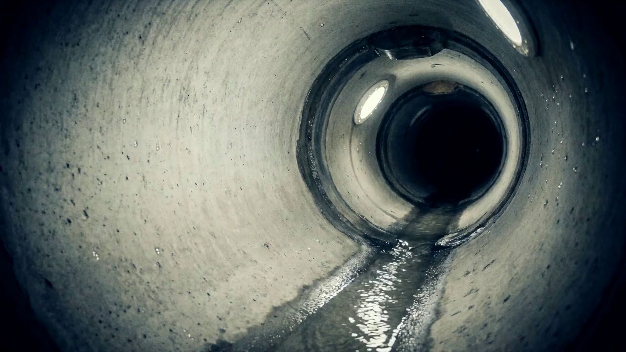 Beispielaufnahme einer Rohrkamera im Inneren einer Abwasserleitung